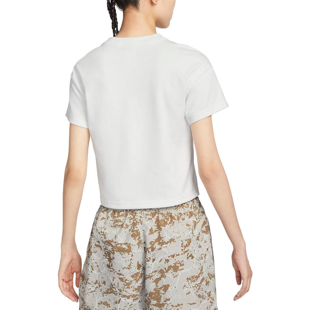 Nike Logo Print Crew Neck Short Sleeve T-Shirt Women Tops White FD2717-121