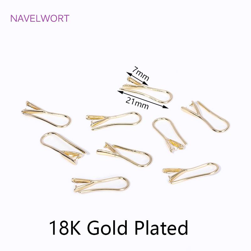 

Trendy 18k Gold Plated Metal Teardrop Ear Wire Earring Hooks With Pinch Mounting DIY Crystal Earrings Jewelry Making Accessories 4 Pieces