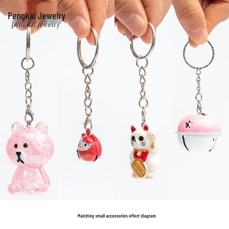 Metal Keychains with 30mm Ring, Lobster Clasp, and 25mm Loop Pendant