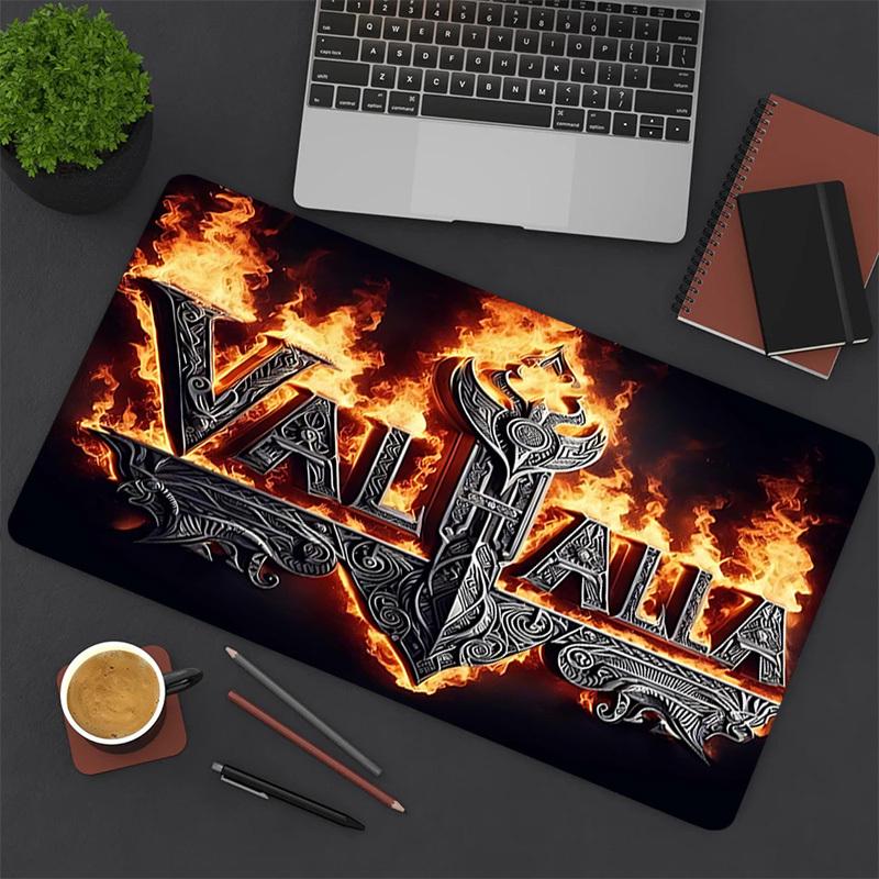 1PC Valhalla Flame Large Durable Mouse Pad Suitable for Office Desks, Gaming Desktops.Non-Slip Back P54