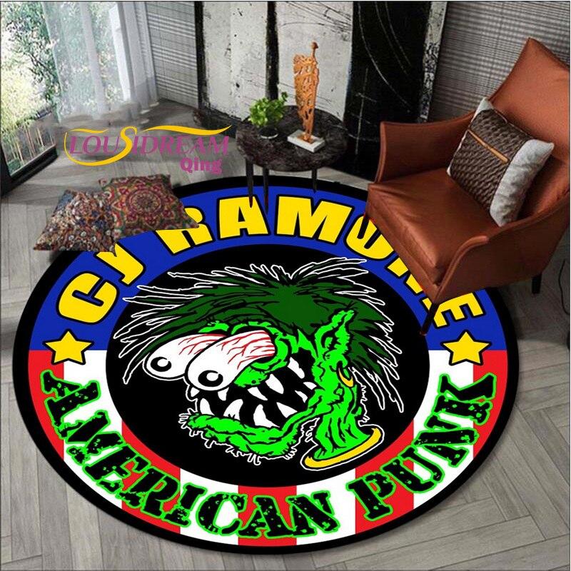 Carpet Retro Round Carpet Living Room Bedroom Skull Design Men's Gift