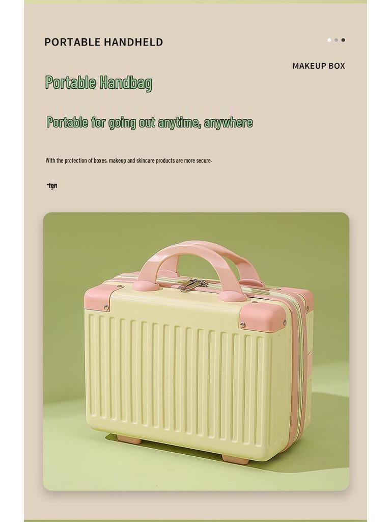 14-Inch Mini Suitcase Makeup Case with Combination Lock