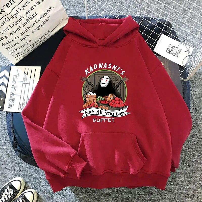 Miyazaki Hayao Spirited Away Cute Anime Cartoon Hoodie WoUnisex Harajuku Ulzzang Kawaii Graphic Sweatshirt Winter Hoodie Women