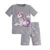 Girls' Pure Cotton Cartoon Pajamas - Spring/Summer 2025, Short Sleeve, European & American Style Baby Homewear.