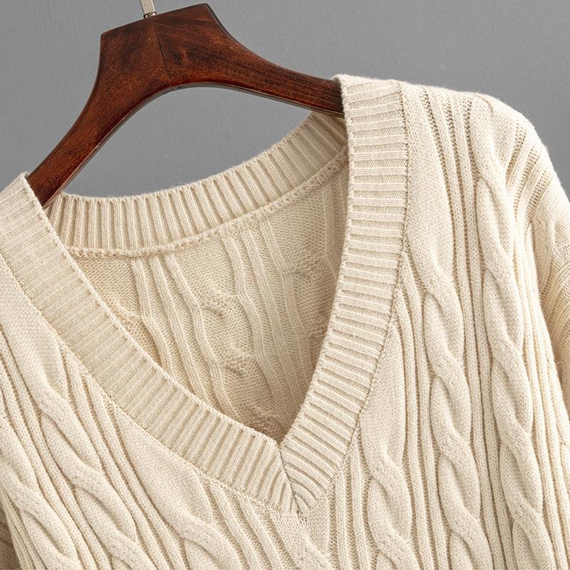 Women's Autumn And Winter Wide Leg Pants Sweater Two-Piece Set Women's V Neck Knitted Set