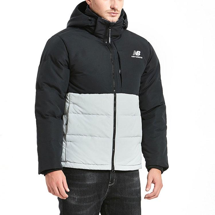 New Balance Windproof Lifestyle Down Jacket Asia Sizing 'Black White' Men's AMJ93551-LAN