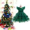 Christmas Girl Green Costume Stage Show Dress Birthday Party Fashion Dresses