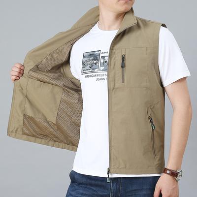 Herren Weste Jacke Frühling Multi-Pocket Weste Tooling Weste Freizeitweste