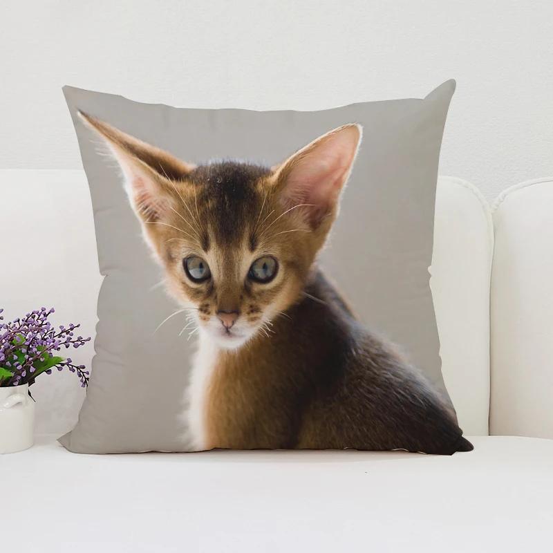 Cute Cat Decorative Pillow Cover 45x45 Cushions Covers Pillowcase 45*45 Bed Pillowcases Cover for Living Room Cushions Cushion