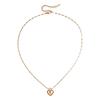 Diamond-Set Titanium Steel Heart Necklace with Unique Openwork Design - Elegant Choker for Women.