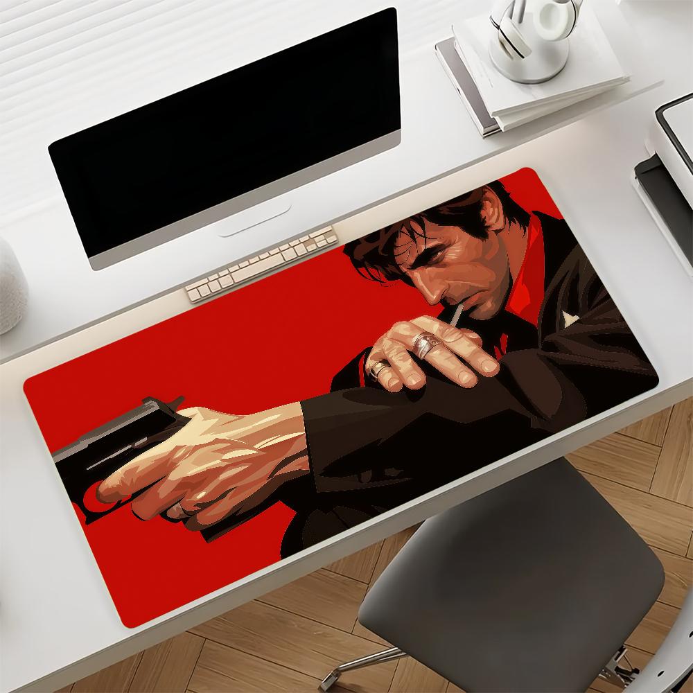 Tapis de Souris Cool S-scarface Bord en Caoutchouc Antidérapant Verrouillé Épais pour Ordinateur Portable Bureau de Jeu