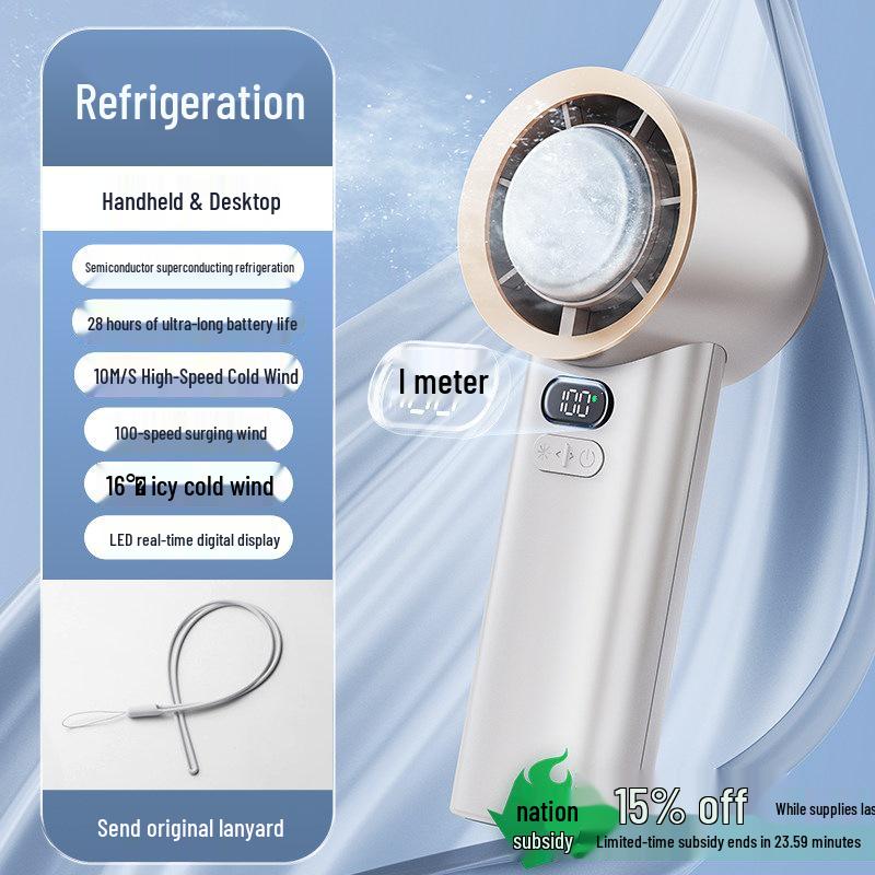 Ice Compress Air Conditioner: 2026 Handheld Fan - Compact Semiconductor Cooling 3600mAh
