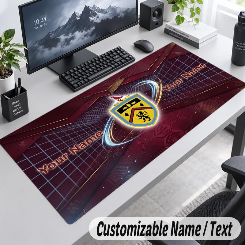 Custom Name Text Mouse Pad Burnley Football Personalized Desk Pad For Work And Gaming