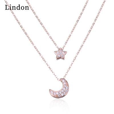 Lindon 925 Sterling Silver Classic Women Necklace Pendant Zircon Fashion Gift