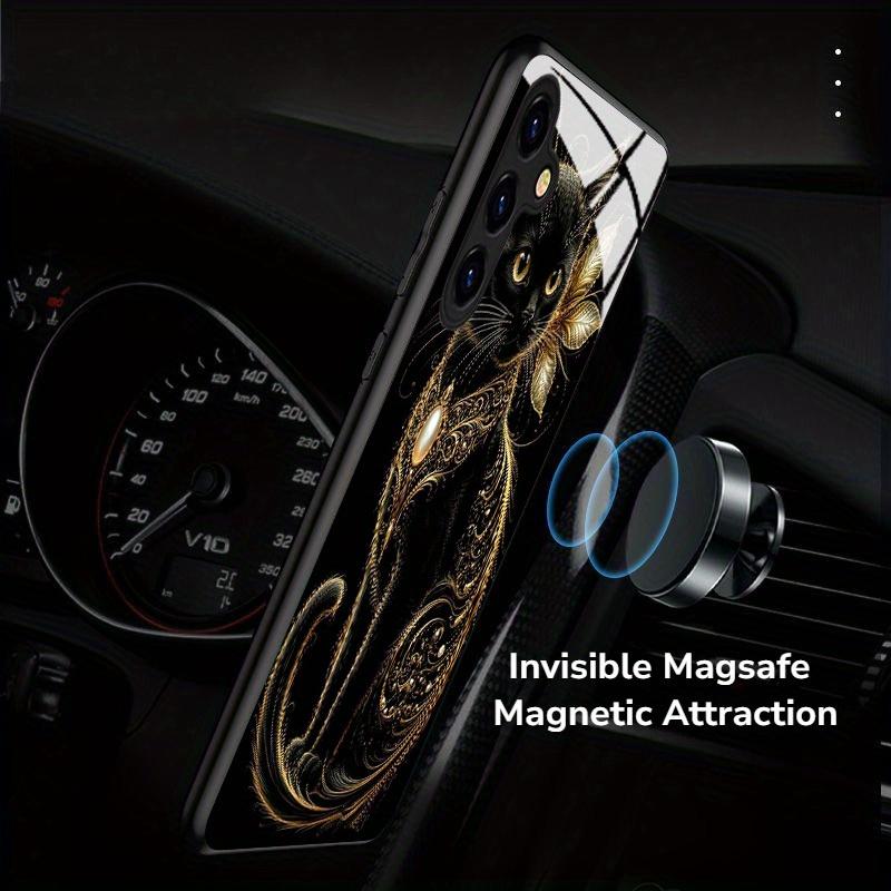 New Magnetic Tempered Glass Phone Case Featuring a Cat for Samsung Galaxy Note20/S20/S21/S22/S23/S24/S25/ Plus Ultra 5G