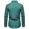 New Men's Trend Solid Colour Retro Style Casual Long-sleeved Shirt Men's Fashion Tops