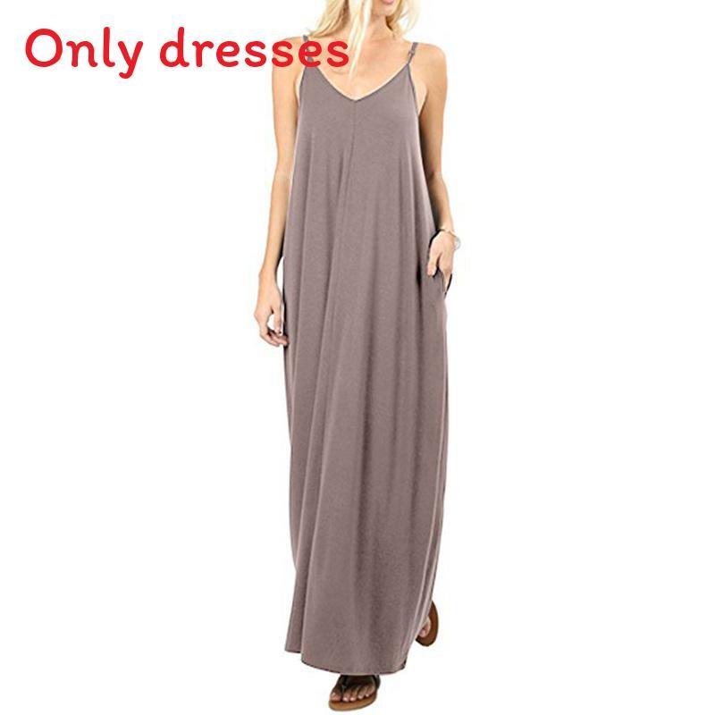Elegant Women V-neck Long Beachwear Spaghetti Strap Cocktail Maxi Sundress