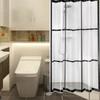 Pattern Transparent Checkered Bathroom Shower Curtain Waterproof Partition Tool