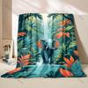 Cartoon Animal Park Printed Blanket Warm and Soft for Home Travel Blanket Sofa Bedding Camping Picnic Car Office Cover Blanket