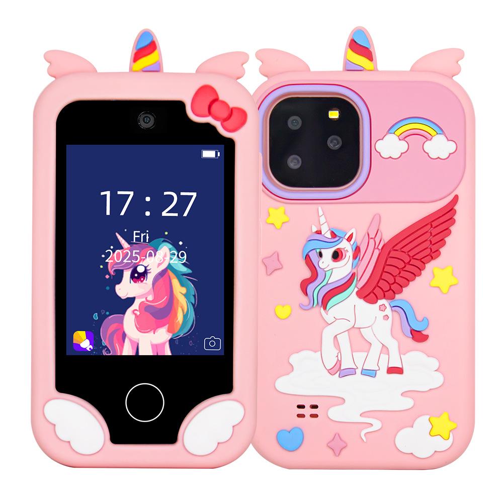 Einhorn Dual-Kamera Pädagogisches Touchscreen-Telefon für Kinder - Frühes Lernen und Weihnachts-Edition