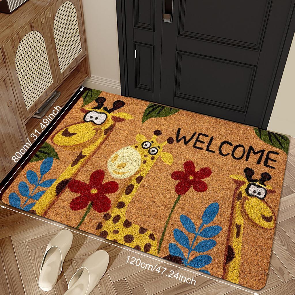 Cartoon Cute Giraffe Doormat Welcome Mat Outdoor Carpet Rug For Bedroom Bedside Floor Mat Living Room Carpet Washable Hom