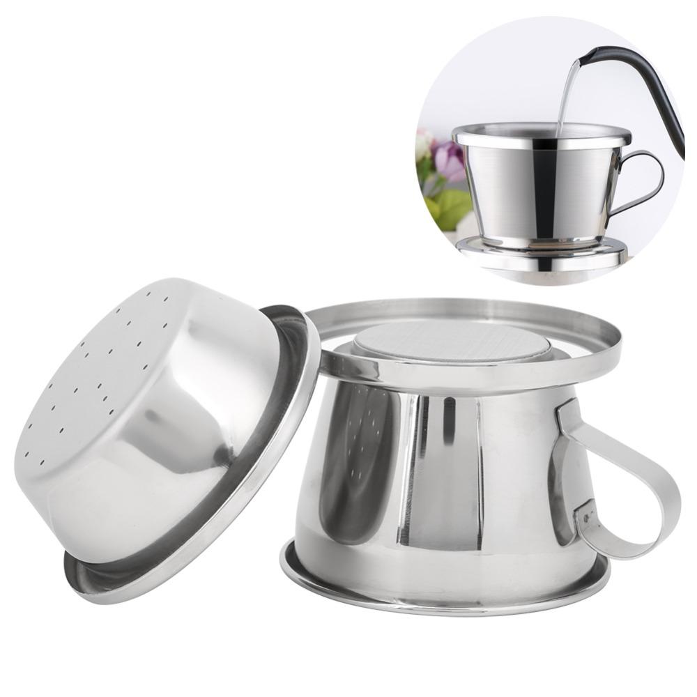 Detachable Water Segregator Coffee Drip Pot Stainless Steel Coffee Maker Outdoor Use