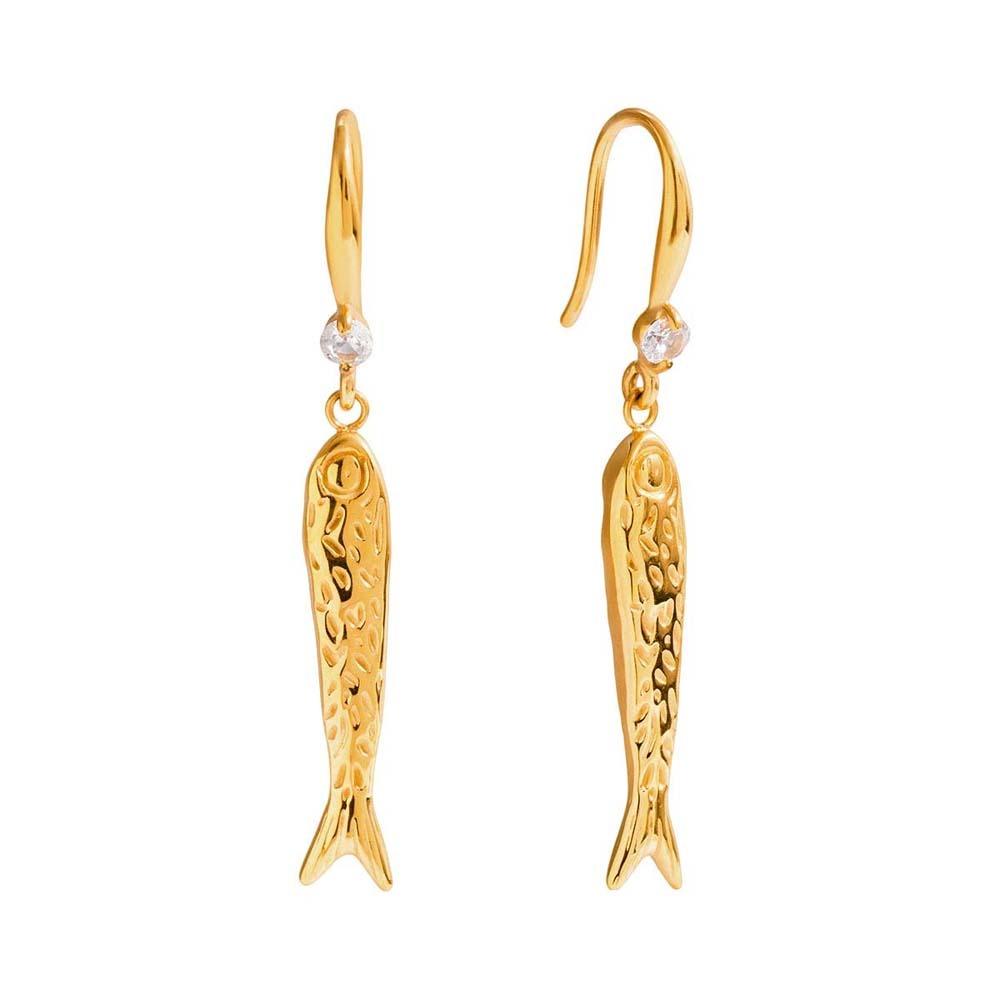 1 pair Exquisite Plated Fish Eardrops DIY Golden Fish Earrings Mini Metal Carp Earrings for Gifts