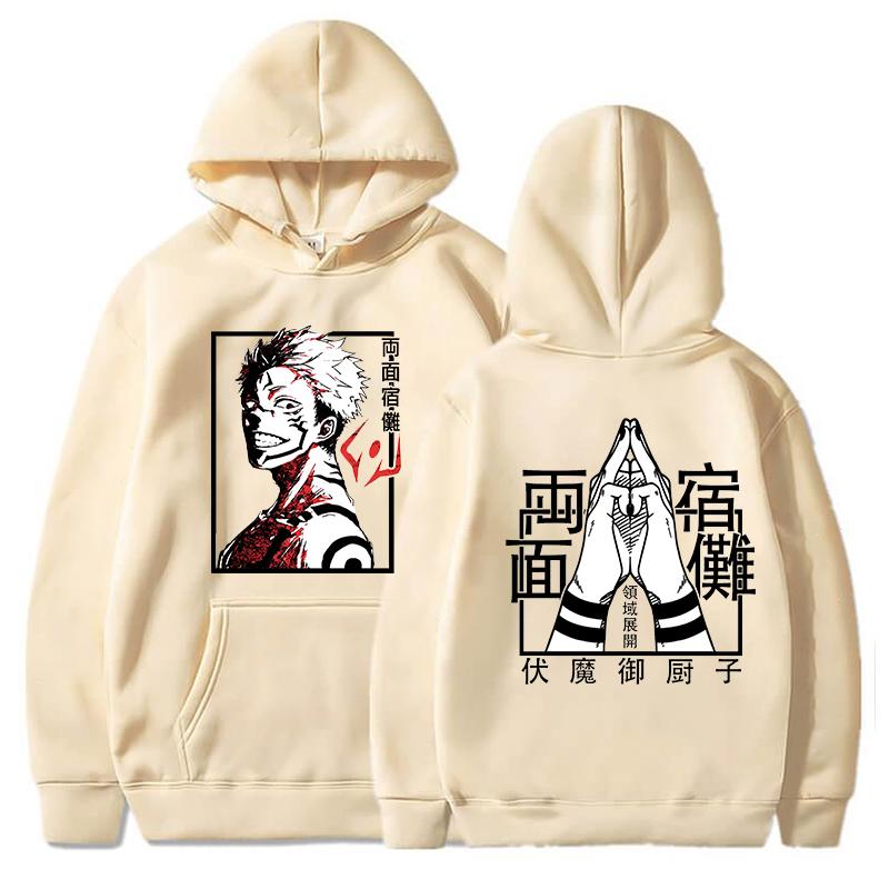 New Anime Ryomen Sukuna Printing Hoodies Autumn Fleece Women Men Fashion Harajuku Sweatshirts Unisex Long Sleeve Pullover Tops