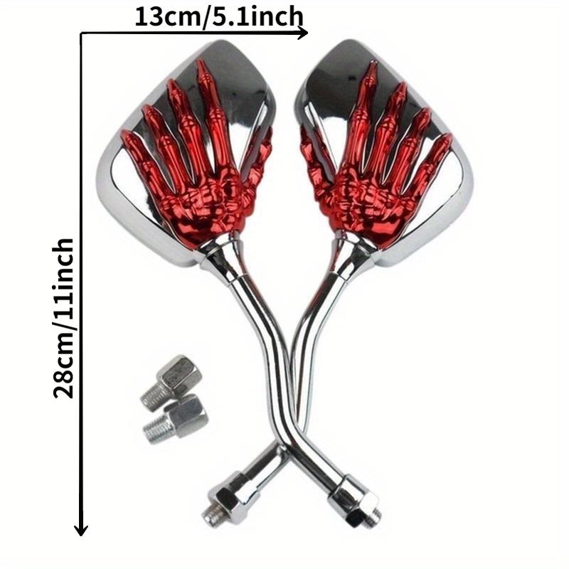 2 szt (Lewo prawo) Uniwersalny motocykl Lusterko wsteczne Chrome Motocykl Szkielet Czaszka Ręka Pazur Lusterko wsteczne Hulajnoga