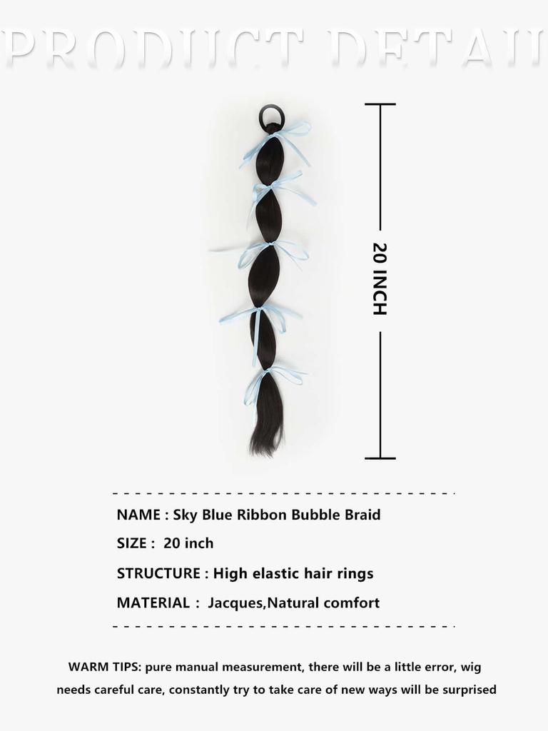 Synthetic Ponytail Pink Binding Sweet Bubble Braid Ponytail Hair Extensions