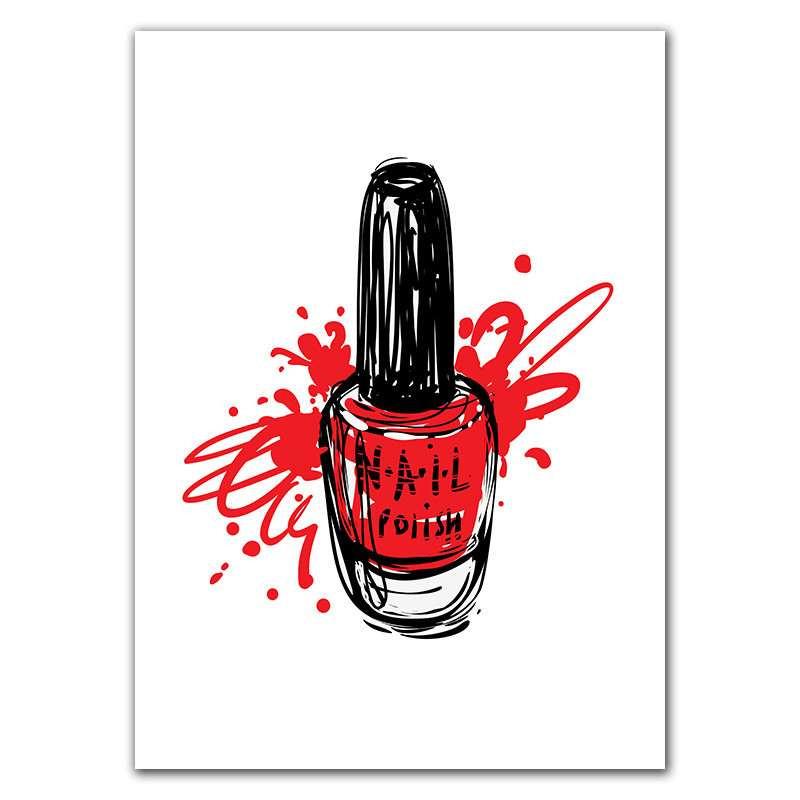 Manikyr Makeup Nagellack Art Pictures Modern Salong Väggaffischer och tryck Vackert mode Illustration Verktyg Dekor HD3162