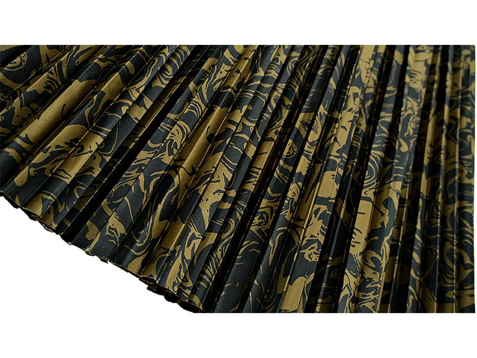 Tencel Printed High-Waist Pleated A-Line Mid-Length Skirt for Autumn/Winter 2023 (Style 8005)