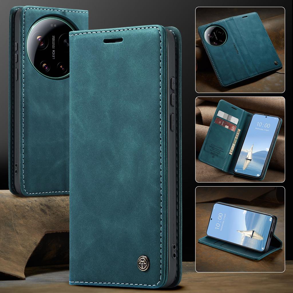 CaseMe För Xiaomi 17 Ultra Lyxigt Retro Magnetisk Flip PU-läder Fodral för Xiaomi 17 17Ultra Plånboksfodral Telefon Coque