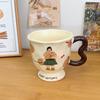 Artistic Ceramic Cup High Looking Retro Mug Girl Office Home Drinking Water Cup Breakfast Coffee Cup