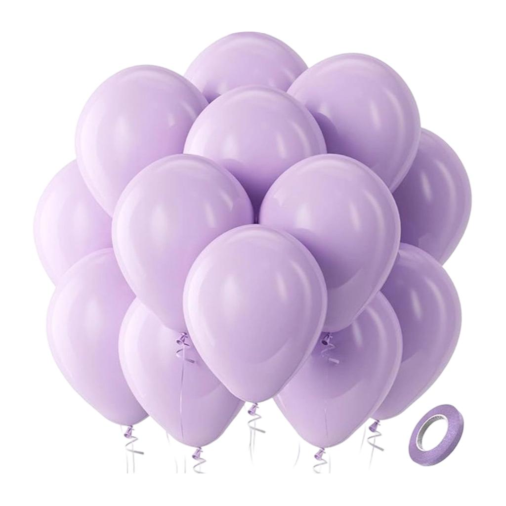 Latex Balloons, 100 Balloons Per Pack, 12-inch Round Helium Balloons, Brightly Colored, Suitable For Birthday And Party Decorations.(Sending Ribbons)
