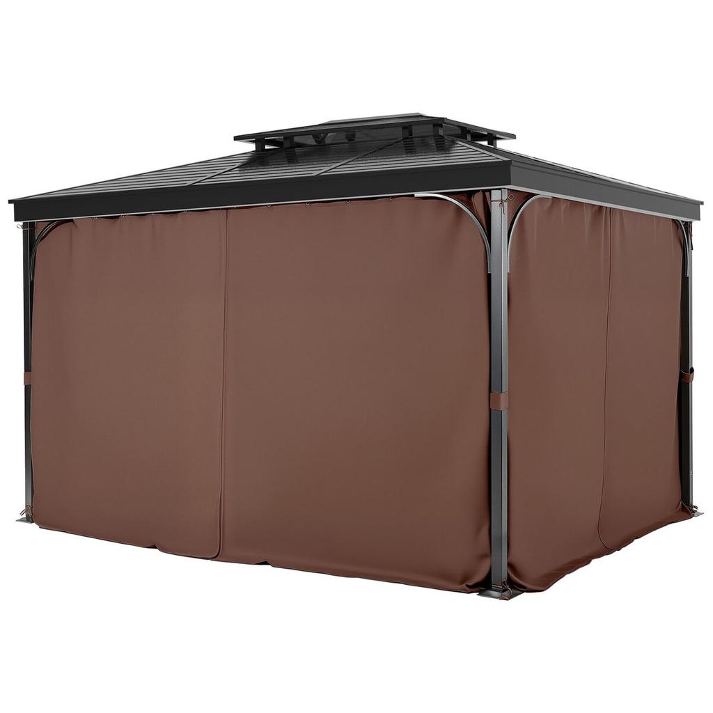 Gazebo Privacy Curtain 10' x 10' x 6.9' Waterproof Gazebo Curtains Coffee