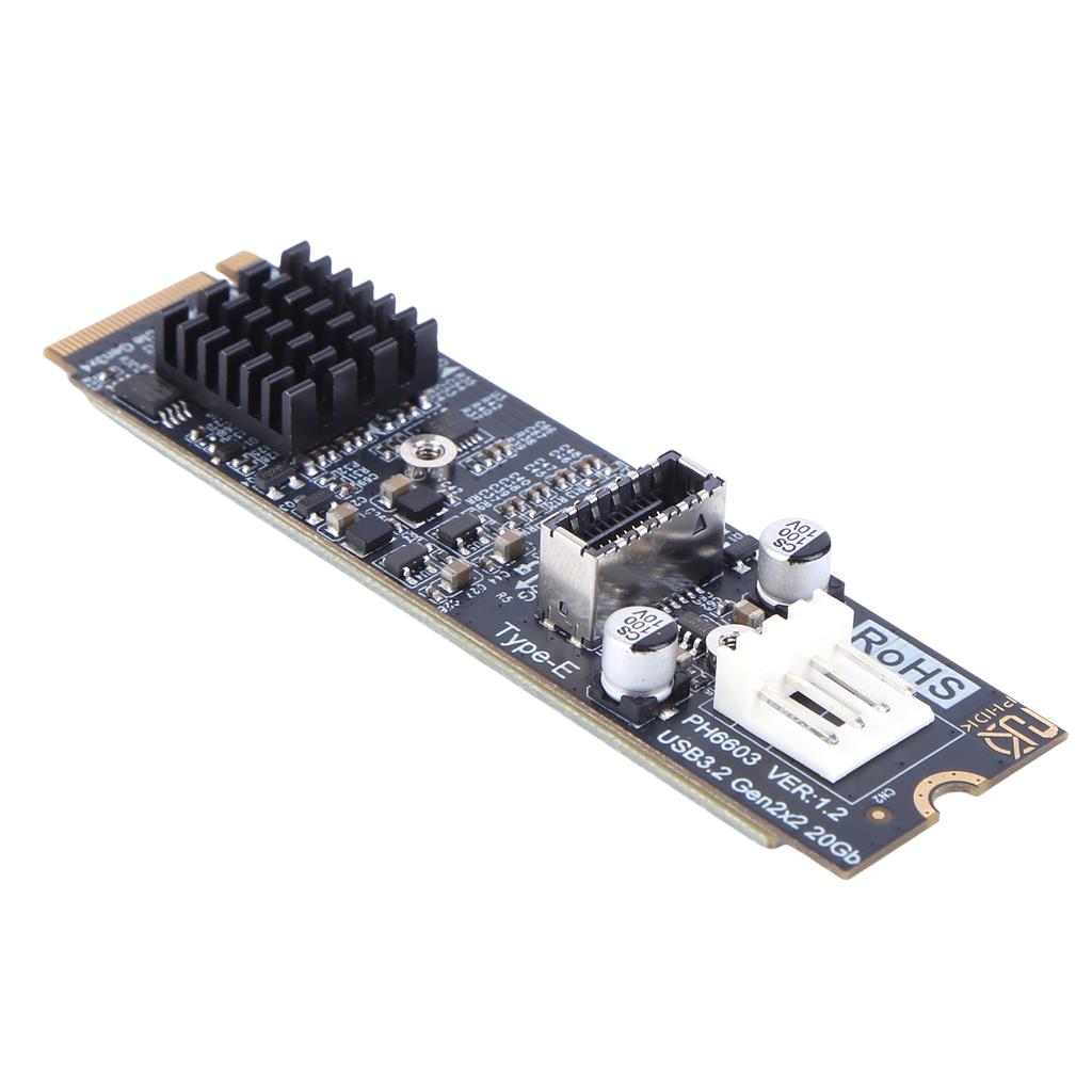 M.2 To TYPE-E Adapter 20Gbps High Speed M2 M Key PCIe To USB3.2 Front Panel Expansion Card ASM3242 Chipset for Desktop PC