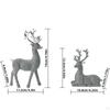 1 Pair Reindeers Deer Figurines Resin Sculpture Decorative Shelf Decoration for Office Desktop,