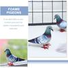 Fake Bird Statue 2Pcs Artificial Pigeon Fake Foam Birds Figurine Realistic Dove Birds Statue Garden Landscape Lawn Backyard Decoration (Grey)