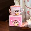 Crayon Shin China Cup Mug Girl Cute Couple Water Cup Household Breakfast Ceramic Coffee Cup Birthday Gift