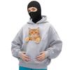 Unisex Street Style Double-Layer Hooded Zipper Jacket with Face-Covering Mask Design