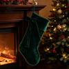 Candy Gift Holders 19 Inch Velvet Christmas Stocking with Bow, Soft Large Fireplace Hanging Tree Ornaments Sock Plush Cuff for Mantel, Holiday