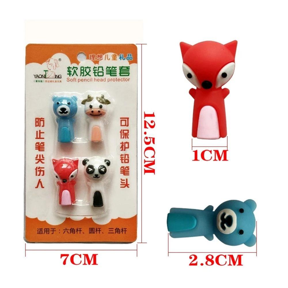 Writing Tool Cartoon Cow Gel Pen Top Protector Pencil Cap Pencil Top Extender Pencil Protection