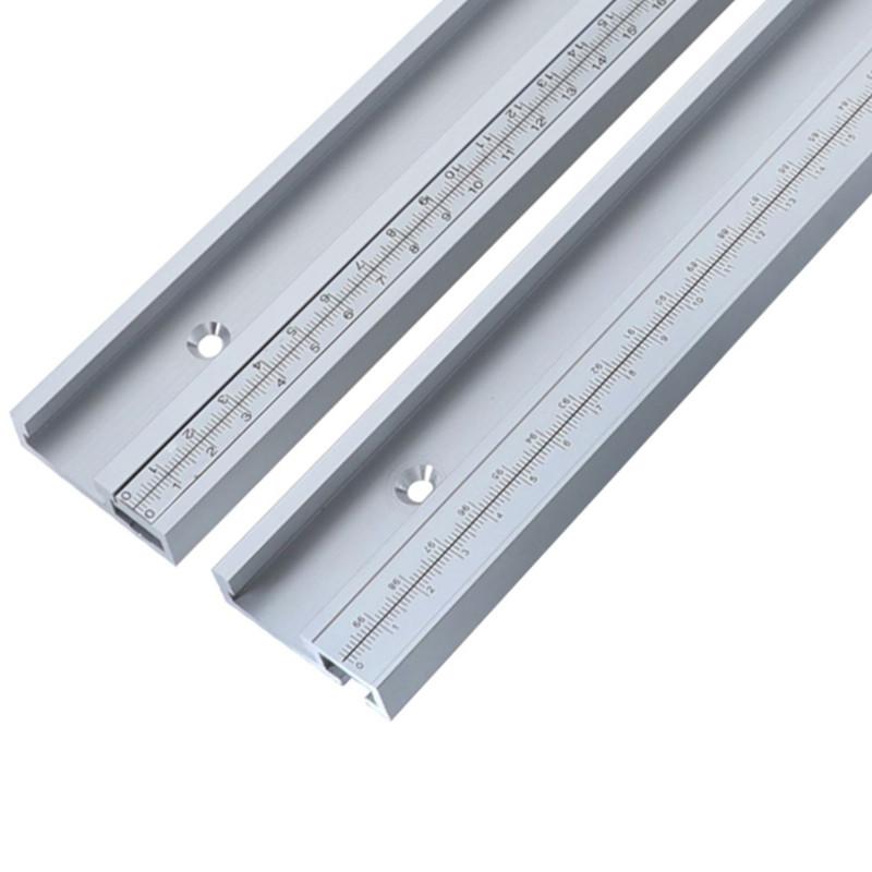 T-Track with Scale for Woodworking - Double Cut Profile Universal with Predrilled Mounting Holes Aluminum T-Slot - Router Track