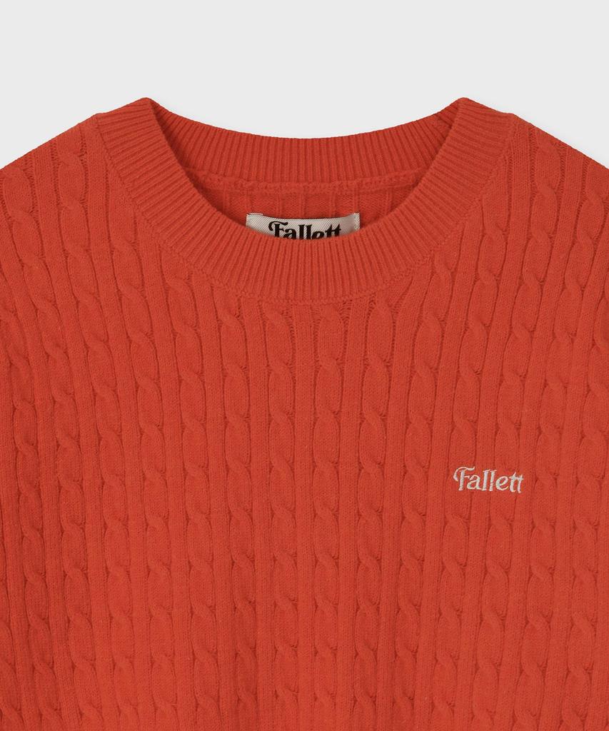 FALLETT Cable Short Sleeve Knit Red