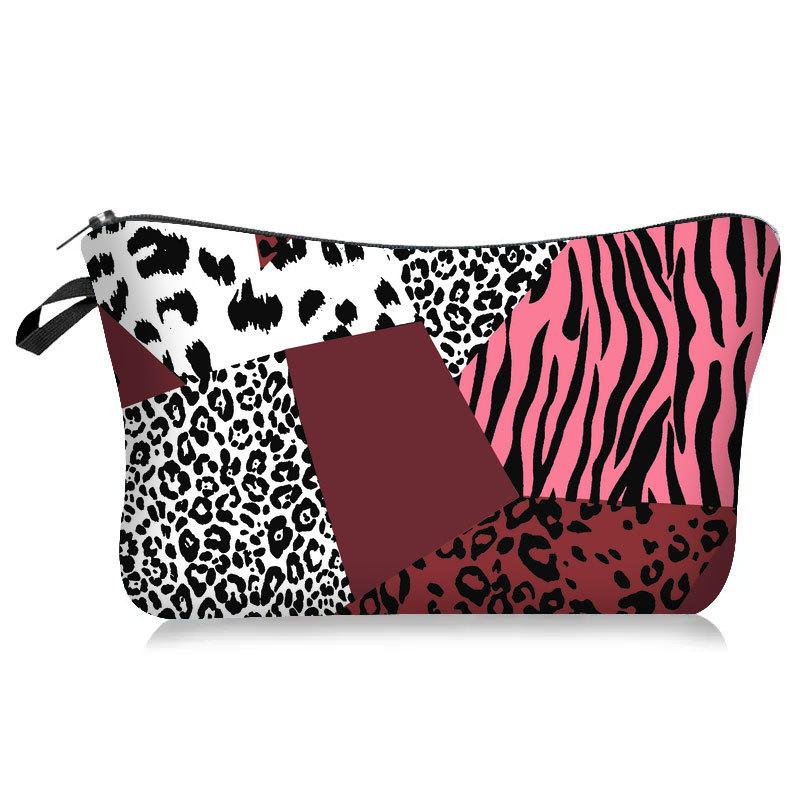 Leopard Animal Print Cosmetic Bag Ladies Multifunctional Clutch Bag Wash Bag Portable Storage Bag