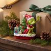 Colorful Elf Pendant for DIY Crafts Green Christmas Ornament, Flat Acrylic Tree Hanging Decorative Charms Holiday Gifts Car Mirror Backpack,