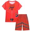 19821 Kids Girls Print Short Sleeves T-Shirt Top Shorts 2pcs/Set
