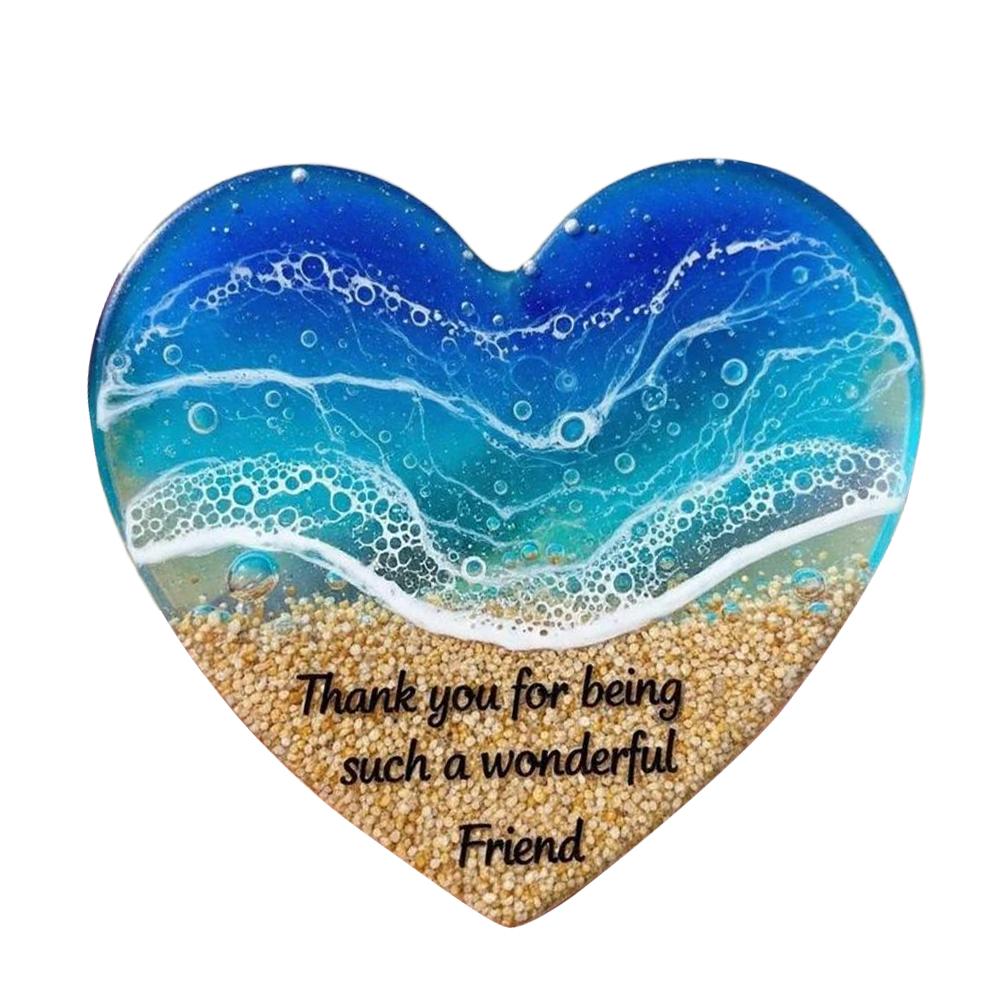Ocean Heart Shaped Glass Ornament for Friends and Family