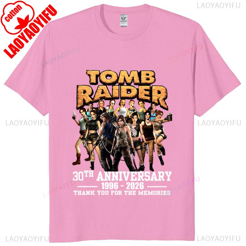 Tomb Raider 30th Anniversary Unisex Vintage T Shirt 19962026 Retro Gaming Tee Classic Game Fan Gift Casual Streetwear Top